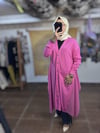 Ghisa Şifonlu Triko Hırka - Pembe