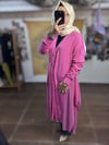 Ghisa Şifonlu Triko Hırka - Pembe