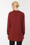 GSBASİC4829/Ghisa Uzun Kol Simli Tunik - bordo