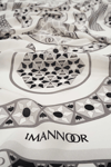 İmannoor Labirent Beyaz Krep İpek Şal 80x210