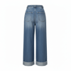 İTALY E5382 KEMER DETAYLI KOT PANTOLON - MAVİ