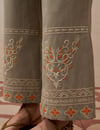 Kayra KY-B25-76012 Nakış İşlemeli Rayon İkili Takım - Kül Yeşili