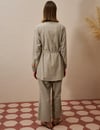 Kayra KY-B25-76012 Nakış İşlemeli Rayon İkili Takım - Kül Yeşili