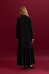 Miss Dailda T26Y-4027 Önü Dantelli Cupro Elbise - BLACK