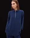 Miss Dalida T25Y-6068 Dik Yaka Fermuarlı Uzun Kol Tunik - Navy Blue