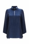 Miss Dalida T25Y-6068 Dik Yaka Fermuarlı Uzun Kol Tunik - Navy Blue