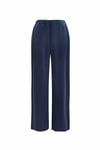 Miss Dalida T25Y-7026 Beli Lastikli Bol Paça Cupro Pantolon - Navy Blue