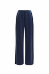 Miss Dalida T25Y-7026 Beli Lastikli Bol Paça Cupro Pantolon - Navy Blue