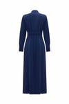 Miss Dalida T25Y-8006 Cebi Kapitoneli Uzun Cupro Ceket - Navy Blue