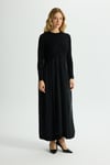 Miss Dalida T26Y-4001 Triko Cupro Elbise - BLACK
