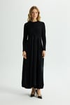 Miss Dalida T26Y-4001 Triko Cupro Elbise - BLACK