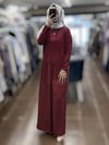 Miss Dalida T26Y-4038 Büzgü Detaylı Triko Cupro Elbise - CHERRY