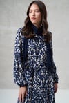 MissWhence 35804 Desenli Elbise - Lacivert