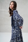 MissWhence 35804 Desenli Elbise - Lacivert