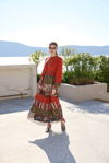 MissWhence 35813 Patchwork İpek Elbise-Oranj