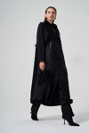 MissWhence 36410 Kadife Patchwork Pardesü - Siyah