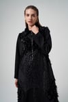 MissWhence 36410 Kadife Patchwork Pardesü - Siyah
