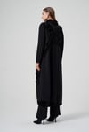 MissWhence 36410 Kadife Patchwork Pardesü - Siyah