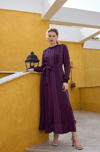 MissWhence 36820 Cupro Elbise - Bordo