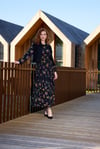 MissWhence 37816 Yelekli Cupro Elbise - Desenli Siyah