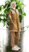 MODAL&KAPİTONE TUNİK YELEK PANTOLON TAKIM - CAMEL