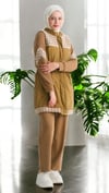 MODAL&KAPİTONE TUNİK YELEK PANTOLON TAKIM - CAMEL