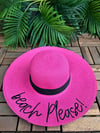 Moodbasic BEACH PLEASE HASIR ŞAPKA - PEMBE 