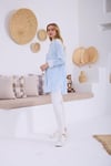 MOODBASIC ÇİZGİ DESENLİ GÖMLEK - MAVİ
