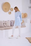 MOODBASIC ÇİZGİ DESENLİ GÖMLEK - MAVİ