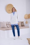 MOODBASIC HIRKA GÖRÜNÜMLÜ DÜĞMELİ TUNİK - MAVİ