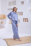 Moodbasic  İPEK SATEN BOL PANTOLONLU TAKIM - 