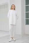 Moodbasic MB21.289 KABARTMA DESENLİ SCUBA TUNİK - EKRU