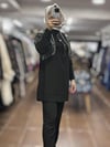 Moodbasic MB24.517 TAŞLI KORDONLU KREP TAKIM - SİYAH