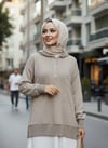 Moodbasic MB30.40 KAPÜŞONLU SERPME ÜÇLÜ TRİKO TAKIM - KAHVERENGİ
