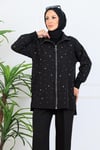 Moodbasic MM24.0768 HALKA AKSESUARLI KUŞ GÖZLÜ TAKIM - SİYAH