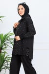 Moodbasic MM24.0768 HALKA AKSESUARLI KUŞ GÖZLÜ TAKIM - SİYAH
