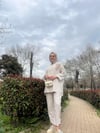 Moodbasic Nakış Detayşo Çizgili Takım - Bej