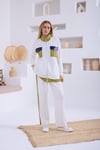 Moodbasic Renkli Cep Detaylı Modal Takım - ekru/olive