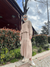 MOODBASIC ŞERİT DETAYLI KETEN TAKIM - BEJ