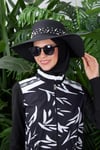 Moodbasic ŞERİT İNCİLİ HASIR ŞAPKA - SİYAH