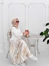 Moodbasic Şifon Katlı İkili Bluz - Ekru