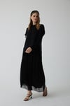 MoodBasic Şifon Katlı İkili Bluz - Siyah