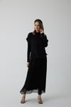 MoodBasic Şifon Katlı İkili Bluz - Siyah