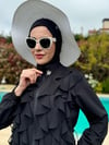 moodbasic TAŞ DETAYLI VOLANLI TESETTÜR MAYO-SİYAH