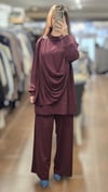 MY312 26S1666 OMUZ AKSESUARLI ÖRME ,PANTOLONLU TAKIM - BORDO