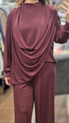 MY312 26S1666 OMUZ AKSESUARLI ÖRME ,PANTOLONLU TAKIM - BORDO