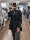 MY312 26S8808 DANTELLİ DÜĞMELİ TUNİK - SİYAH