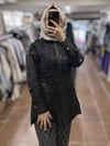 MY312 26S8808 DANTELLİ DÜĞMELİ TUNİK - SİYAH