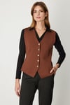 ON FASHION 26K.ON.YLK.66915.01 DÜĞMELİ V YAKA YELEK - KAHVE
