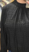 ON FASHION 26Y.ON.BLZ.72349.01 BALON YARIM BALIKÇI UZUN KOL BLUZ - SİYAH 